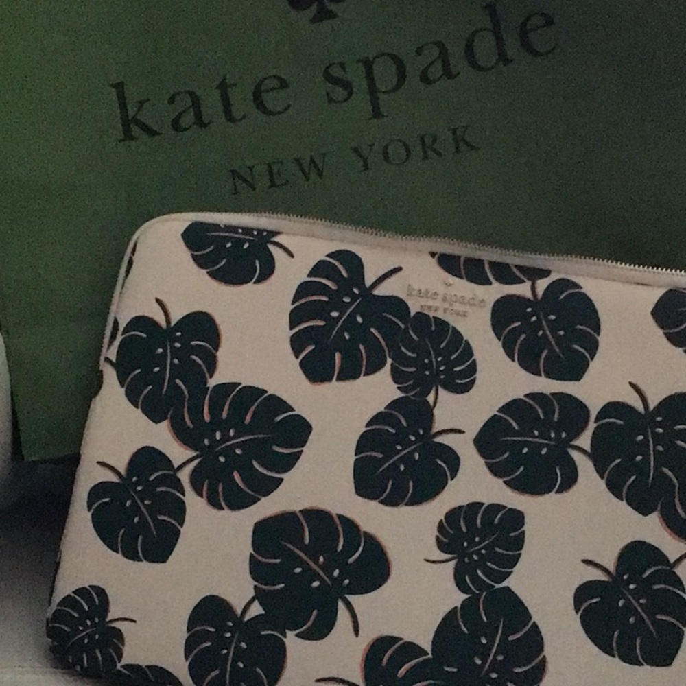 NWOT Kate Spade AUTHENTIC Monstera Laptop Laptop SLEEVE CASE Green Multi WHITE